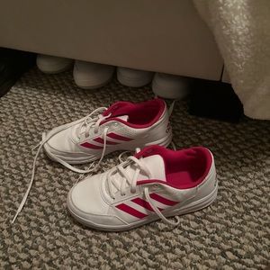 Pink and white Adidas